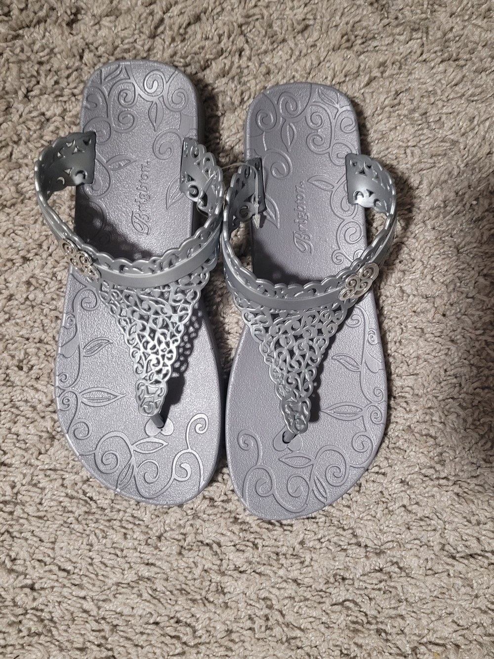 Brighton Silver Decorative Thong Sandals